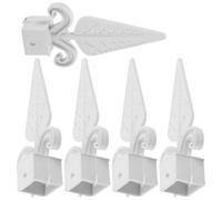 CORHAD 10 Piezas de Remates Puntiagudos para Valla de Jardín, Accesorio de Decoración en Plástico Blanco, para Postes de Cerca Resistentes y Protección Exterior