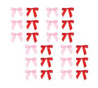 CORHAD 100 Piezas Unidades Mini Lazos de Regalo Rosa y Rojo Lazos de Cinta con Alambre para Manualidades Bodas Cumpleaños Decoración Festiva y Envoltorios