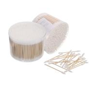 CORHAD 1000 Unidades Hisopos de Algodón de Doble Punta Puntas Redonda, Espiral y Puntiaguda, Varillas de Madera, Aplicadores para Maquillaje y Limpieza de Oídos, Uso Desechable para