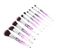 CORHAD 10piezas Profesional de Brochas de Maquillaje con Mango de Cristal y Pelo de Sintética para Base Corrector y Sombras de Ojos