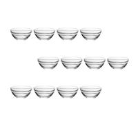 CORHAD 12 Cuencos de Vidrio Redondos para Postres, 75 Ml, Pulido Fino sin Rebabas, Fáciles de Almacenar, Recipientes Ideales para Servir Pudín y Postres Individuales