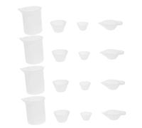 CORHAD 16 Piezas Kit Herramientas DIY para Epoxi con Vasos Medidores y Pequeños Vasos de Silicona Reutilizables para Manualidades Creativas