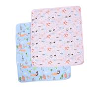 CORHAD 2 piezas Almohadillas Impermeables para Cama de Niña Tapetes Transpirables con Borde Reforzado Protector Lavable para Cambios y Viaje Colores Surtidos