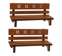 CORHAD 2 Piezas Banco Miniatura de Madera para Casa de Muñecas Decoración Vintage para Jardín y Paisaje de Ornamento para Escritorio y Microescenas Color Retro