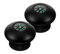 CORHAD 2 Piezas brújula al Aire Libre Tapa de brújula para bastón de Senderismo Black