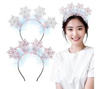 CORHAD 2 Piezas Diademas Navideñas Copo de Brillantes con Diseño Elástico para Fiestas y Eventos Festivos Accesorios de Pelo Cómodos y Versátiles