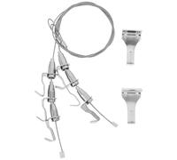 CORHAD 2 Piezas Kit Colgador Cuadros Acero Inoxidable con Cable Ajustable y Ganchos Regulables para Colgar Pinturas Fotos y Pósters Exposiciones y Hogar Sistema Resistente y Versátil