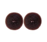 CORHAD 2 Piezas Moldeadores de Moño Dona para Cabello Fino y Largo, Esponja para Recogidos Duradera de Nylon, Color Café Mediano 9g, Accesorios para Peinados Diarios, Fiestas y Bodas