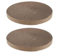 CORHAD 2 Piezas Repuesto de Cartón Ondulado para Rascador de Gatos Redondo Inserto Ergonómico Multifuncional para Cama y Zona de Protector para Muebles Paquete de Unidades