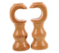 CORHAD 2 Piezas Soportes de Varilla para Cortinas de Madera Maciza Montados Pared Estilo Romano Elegante Base Protectora para Barra Decoración Vintage para Hogar y Oficina