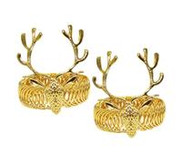 CORHAD 2 Piezas Sujetadores Metálicos para Cortinas Navideñas con Diseño de Cabeza de Ciervo Hebillas Decorativas Elásticas Fáciles de Usar para Sala Dormitorio y Oficina