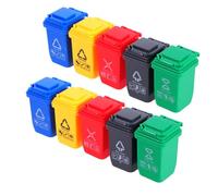 CORHAD 20 Piezas Mini Cubo de Basura con Tapa para Escritorio Accesorios para Casitas de Muñecas Contenedores de Clasificación Miniatura Decoración Práctica y Educativa para Aula y