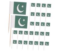 CORHAD 200 Piezas Palillos con Bandera de Pakistán Miniaturas para Decoración de Pastel y Aperitivos Banderas Pequeñas para y Eventos Verde