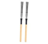 CORHAD 2piezas Mango de Cepillo de Instrumento de Percusión de Madera de Cepillo de Alambre de Acero para Tambores de Jazz para Escobillas de Percusión