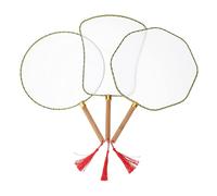 CORHAD 3 Piezas Versatile DIY Hand Fans For Blank Decorative Painting Craft Fans With Wooden Handles For Creative Drawing Color Aleatorio