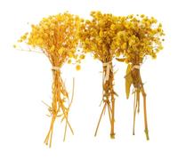 CORHAD 3 Ramos de Flores Secas Gypsophila Ramo de Flores de Aliento de Ñiño Amarillo Decoración Floral para Bodas y Hogar Arreglos Naturales sin Agua