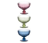CORHAD 3 Tazas de Postre de Vidrio para Helado, Tazón de Comida y Recipiente para Frutas, Diseño Floral, 3 Piezas, Decorativo, para Hoteles y Restaurantes