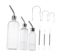 CORHAD 3piezas Bebedero De Acero Inoxidable para Mascotas Fuente De Agua para Hámster Automática Botella De Agua para Conejos Accesorio para Jaulas De Mascotas Diseño Plateado y