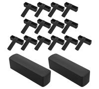 CORHAD 4 Piezas Caja Organizadora de Sellos de Plástico Negro Mediana, Mecanismo Extraíble para Sellos 2X7 CM, Estuche Multiusos para Papelería y Almacenamiento en Oficina y Hogar