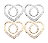 CORHAD 4 Piezas Hebillas de Bufanda con Diseño de Corazón Clips Metálicos para Camisetas y Cinturones de Dorado y Plateado Accesorios Elegantes para Chales Suéteres y Blusas de Mujer