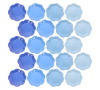 CORHAD 40 Platos Desechables de Papel en Azul Degradado Forma de Flor para Tartas, Seguros para Alimentos, Ideales para Bodas y Fiestas Elegantes