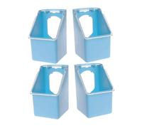 CORHAD 4piezas Comedero Colgante para Loros Práctico Alimentador De Jaula con Tapa Multiusos Fácil De Instalar y Limpiar Pack De Unidades Azul para Codornices y Aves Pequeñas