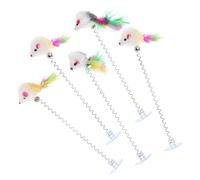 CORHAD 5 Piezas Ventosa Gato Teaser Cat Toys Varita de Ejercicio para Gatos tiros de Felpa Juguete Interactivo para Gatitos Teaser Interactivo de Gatos Teaser de Gato Mascota Pluma