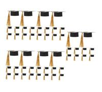 CORHAD 50 Pcs Conjunto De Taza De Sombrero De Doctor Accesorios De Cabina De Fotos De Graduación 2023 Tapa De Copa De Vino Graduado Sombrero De Copa Verter Confirmación Borla Mini Algodón