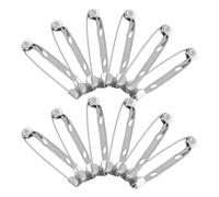 CORHAD 50 piezas Broches Metálicos con Cierre Seguro Alfileres Traseros Pequeños con Orificios para Bisutería DIY Pinzas Duraderas para Ropa y Accesorios Acabado Plateado Elegante