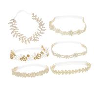 CORHAD 6 piezas Diademas Elásticas de Encaje para Niña Niña con Flores Cintillos Suaves y Ajustables para Fiestas Diario y Fotos Familiares