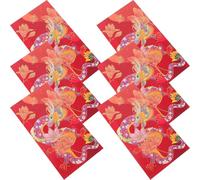 CORHAD 6 Piezas Sobres Rojos Chinos Año Dragón Sobres de Dinero de Papel Resistente con Diseño Tradicional Chino Paquetes de Dinero Suerte para Bodas y Cumpleaños