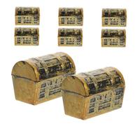 CORHAD 8 Piezas Mini Baúl Cofre del Tesoro Vintage Caja Pirata Pequeña para Joyas Recuerdos de Fiesta Decoración Temática para Halloween Cumpleaños y Navidad