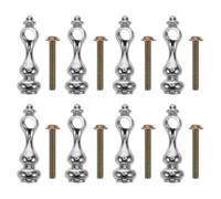 CORHAD 8 Piezas Tapa de Poste de Cerca, Tapa de Poste de Barandilla de Vidrio de Aleación de Zinc Plata, Conector de Muebles para Gabinetes de Vino y Carros de Comedor