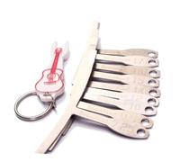 CORHAD 9piezas Medidores De Radio Para Puente De Guitarra Herramientas Luthier Metal Para Guitarras Bajos y Puentes Con Marcadores Grabados y Llavero De Color Aleatorio Para Configuración