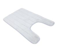 CORHAD Alfombrilla de Baño en Forma de U 50x80 Cm de Coral de Vellón Espuma Viscoelástica, Absorbente y Antideslizante para Inodoro, Cojín Cómodo y Transpirable para Suelos Resbaladizos