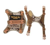 CORHAD Arnés Táctico Chaleco Khaki Ajustable para Gatos Pequeños en Poliéster Punto de Seguridad Adecuado para Paseos Aventureros y Situaciones de Emergencia