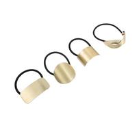 CORHAD Bandas de Metal Cabello 4 Piezas Lazos Elásticos Resistentes y Versátiles Accesorios para Mujeres Sujetadores de Pelo para Deporte Viaje y Uso Diario Diseño Metálico en