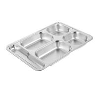 CORHAD Bandeja Ración Acero Inoxidable con Compartimentos Profundos Plato Dividido para Adultos Resistente y Duradero para Camping Escuela y Hogar