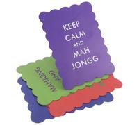 CORHAD Barajador de Cartas de Mahjong PVC Colorido 4 Piezas con Bordes Ondulados y Frases Divertidas Accesorio Portátil para Mezclar Fichas Adecuado para Juegos Familiares y Sociales