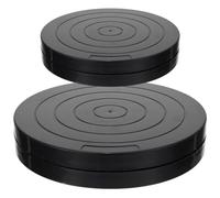 CORHAD Bases Giratorias para Torno de Cerámica 2 Piezas, Plato Giratorio Plástico Doble Cara 360 Grados, Diámetros 11,2 Cm y 18 Cm, Soporte Estable para Escultura y Trabajo Arcilla
