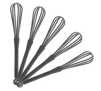 CORHAD Batidores para Teñir el Cabello 5 Piezas, Batidor Manual de Plástico Negro, Mini Herramienta Agitadora Multiusos para Mezclar Tinte, Color y Huevos, Uso Profesional Reutilizable