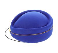CORHAD Boina de Lana Sintética Azul para Mujer Sombrero de Azafata Elegante para Actuaciones Fiestas y Disfraces Accesorio Cómodo y Versátil para Vuelo y Cosplay