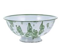 CORHAD Bol de Esmalte Retro con Base Alta Cuenco Multiusos para Cocina y Ensaladas Vajilla Vintage para Desayuno y Sopa Cuenco Seguro Gran Capacidad