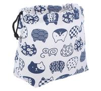CORHAD Bolsa de Almuerzo Japonesa Portátil y Conveniente Estilo Japonés Diseño y Duradero de Algodón y Lino con Cierre de Cordón para Picnic y Oficina