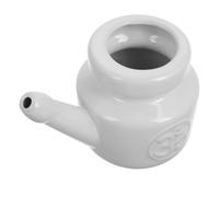 CORHAD Botella de Lavado Nasal de Cerámica 350 Ml Color Claro Irrigador Manual para Limpieza Profunda de Senos Paranasales Jarra para Enjuague Nasal y Cuidado Diario