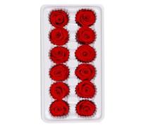CORHAD Caja de 12 Rosas Preservadas Rojas de 3-4 CM Flores para Decoración de Bodas y Día de San Valentín Flores Reales Inmortales para Regalos y DIY en Hogar