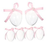 CORHAD Caja de Dulces Transparente con Forma de Huevo de Pascua, 6 Unidades Reutilizables de Plástico, Rellenable para Ambientación y Fiestas de Búsqueda de Huevos