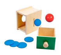 CORHAD Caja de Madera Educativa Lanzar y Guardar Pelotas Juguete Montessori para Niñas y Entrenamiento Habilidades Motoras Coordinación Mano-Ojo Desarrollo Cognitivo Infantil