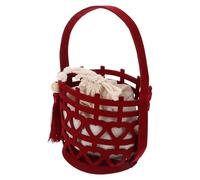 CORHAD Caja de Obsequio para Boda Estilo Chino Asa Diseño Hueco Doble Felicidad Tamaño Mediano Color Rojo Interior de Fieltro y Borlas Caja para Dulces y Recuerdos Festivos