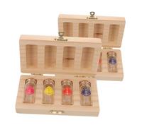 CORHAD Caja de Recuerdos para Madera con Botellas de Vidrio Organizador para Pelo Fetal Dientes de Leche y Cordón Umbilical Estuche Multifuncional para Primer Corte de Pelo y Mementos